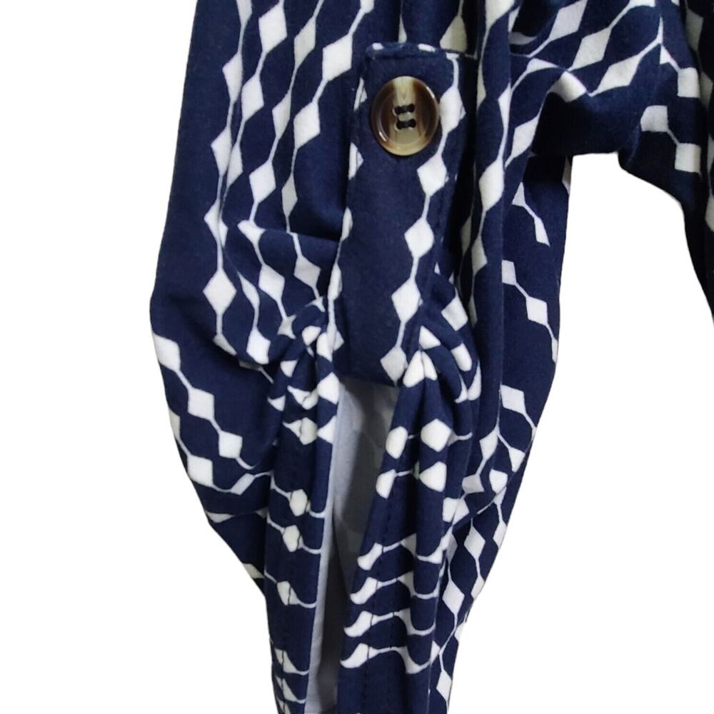 J for Justify Womens Plus SZ 2X Blue/White Collared Button Dress W Belt - Picture 7 of 10